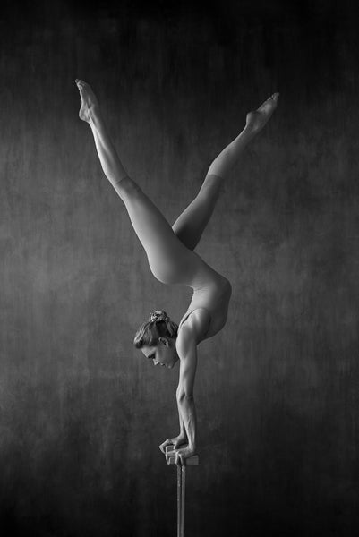 Female, gymnast, acrobat, handstand, vintage, circus.